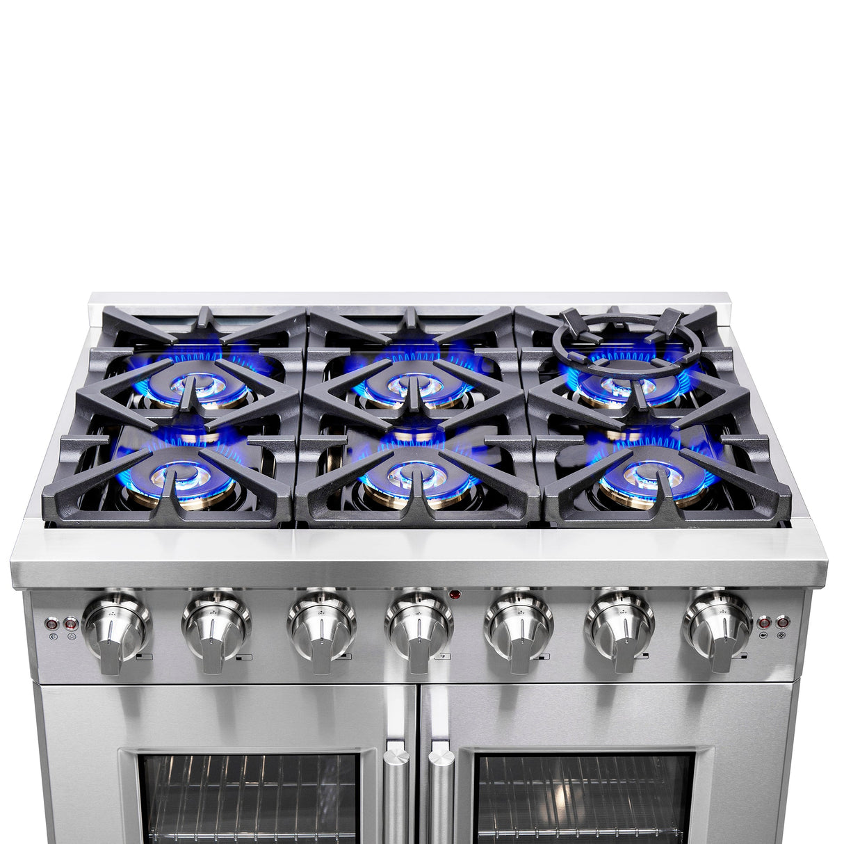 Forno Capriasca Freestanding French Door Gas Range, Convection Oven, Energy Efficient