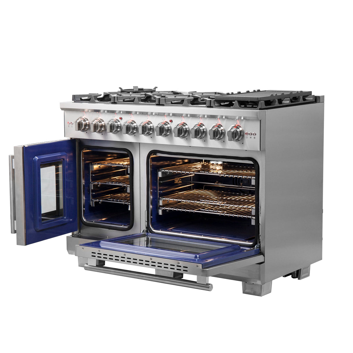 Forno Capriasca Freestanding French Door Gas Range, Convection Oven, Energy Efficient
