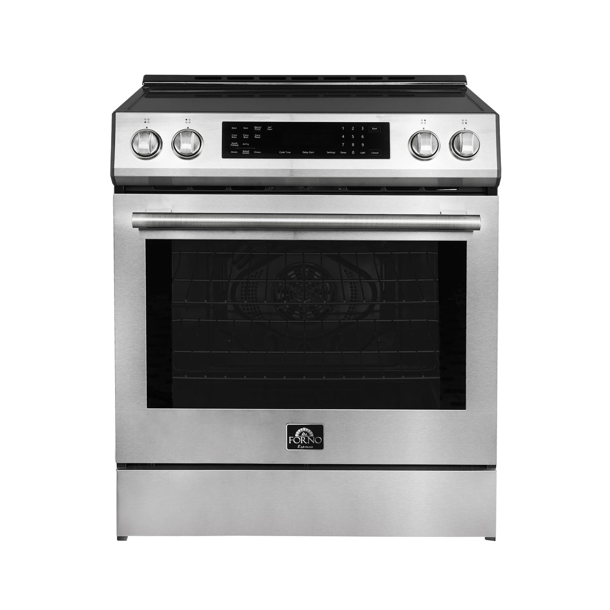 Forno Donatello Espresso 30-Inch Slide-In Stainless Steel Induction Range, Convection Oven