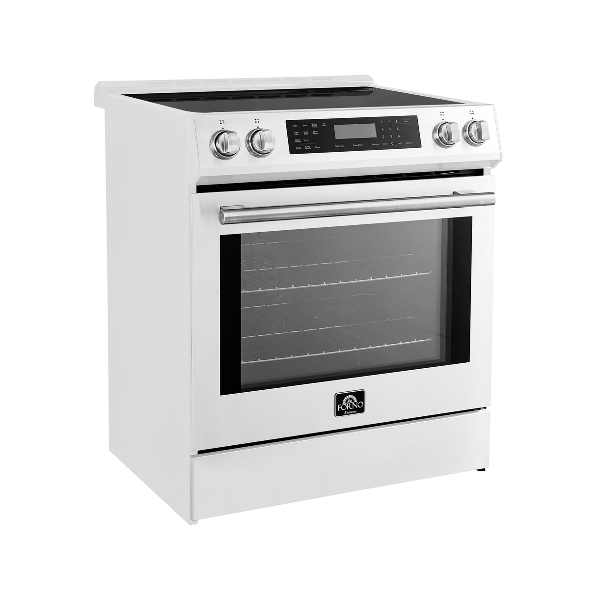 Forno Donatello Espresso 30-Inch Slide-In Induction Range, Convection Oven, 5 Cooking Zones, Touch Control Panel