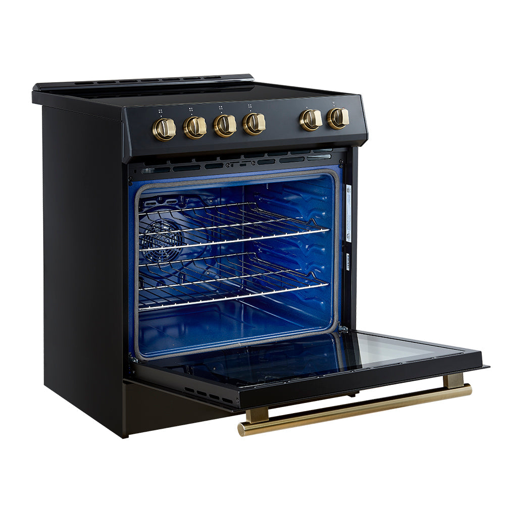 Forno Leonardo Espresso 30-Inch Slide-In Induction Range, Convection Oven, 5 Cooking Zones, Touch Control Panel