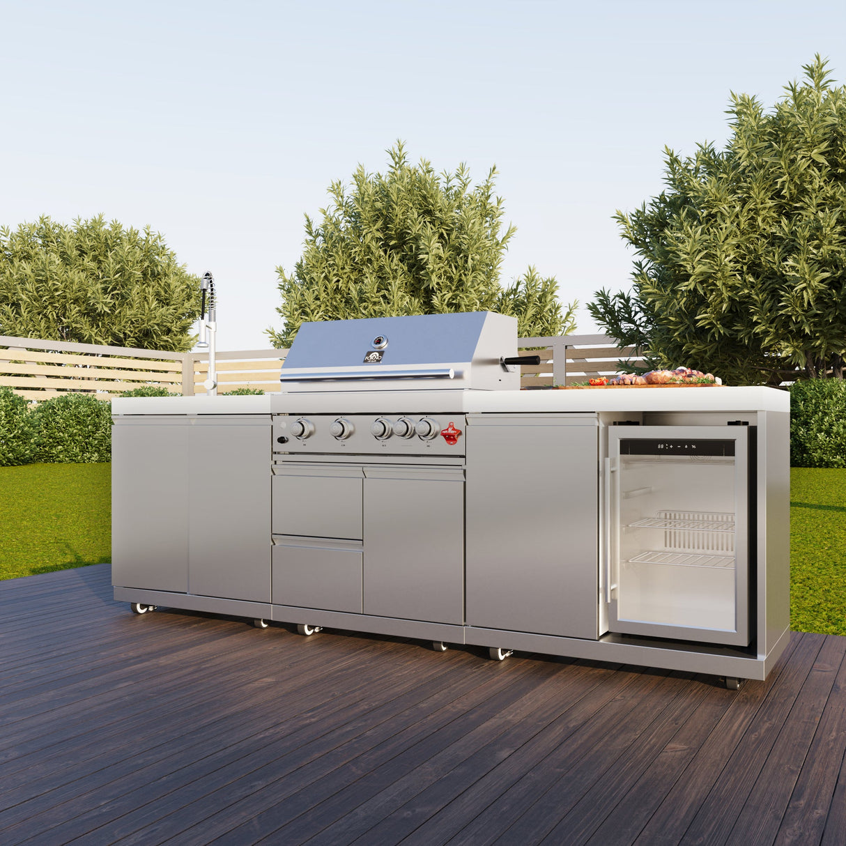 Forno Bulnes 30-Inch BBQ, 60,000 BTU, 3 Burners with Sear & Rotisserie Infrared Burners