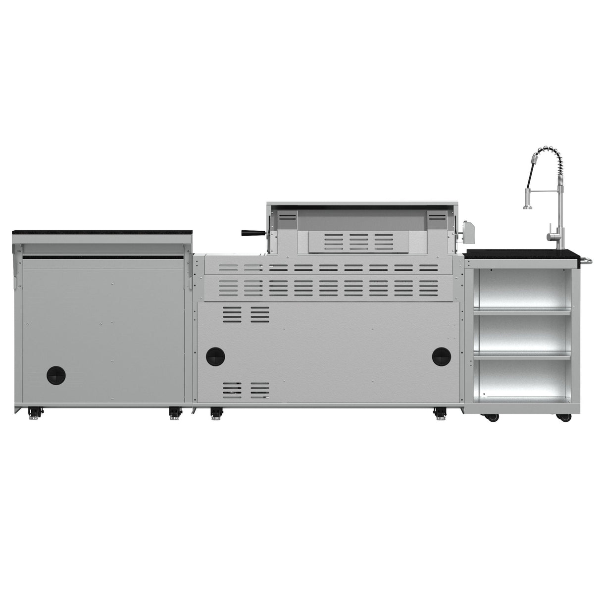 Forno Bulnes 40" BBQ Outdoor Kitchen – 95,000 BTU, 5 Burners, Infrared Sear & Rotisserie, Beverage Center & Black Sintered Stone Countertops
