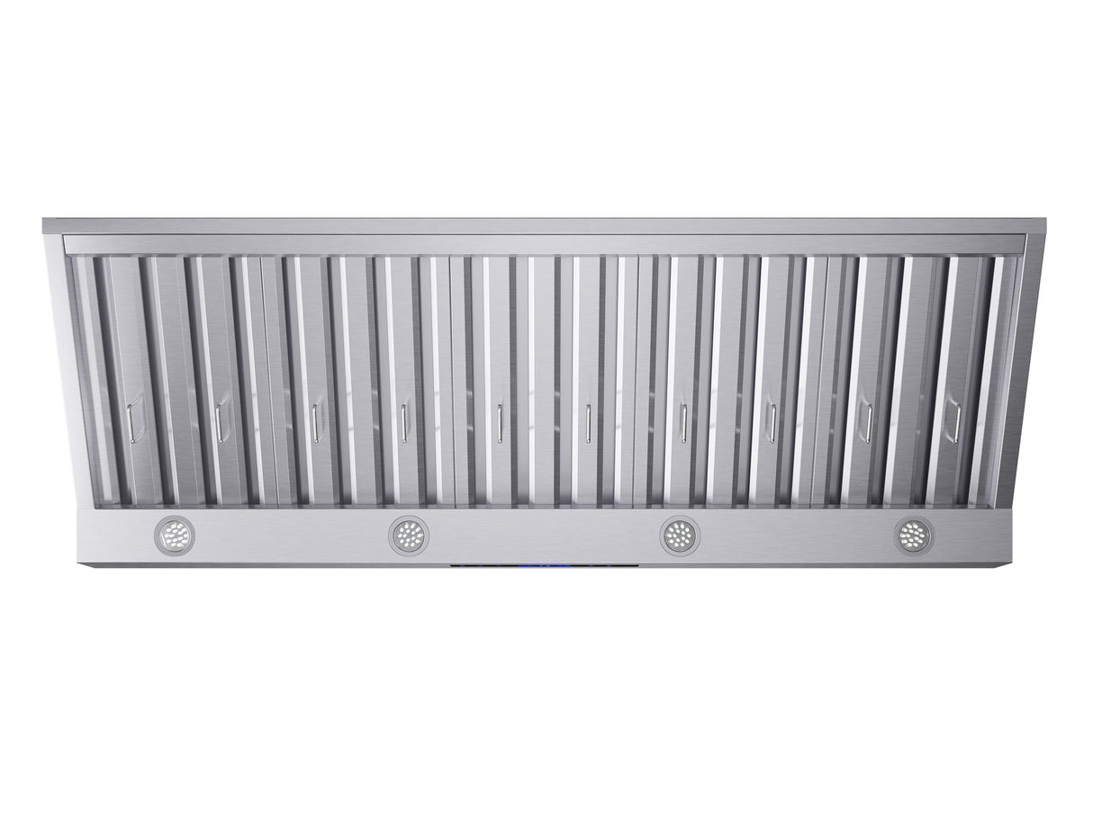 Forno Palazzo Wall Mounted Range Hood, Stainless Steel, Heavy Duty Baffle Filters, Remote Control