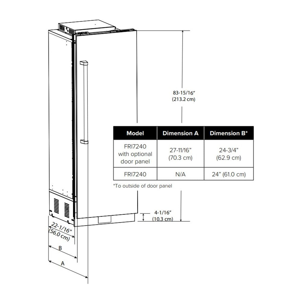 Viking 7 Series 24 inch Custom Panel Fully Integrated All Refrigerator with 12.9 cu. ft. Capacity - FRI7240W*