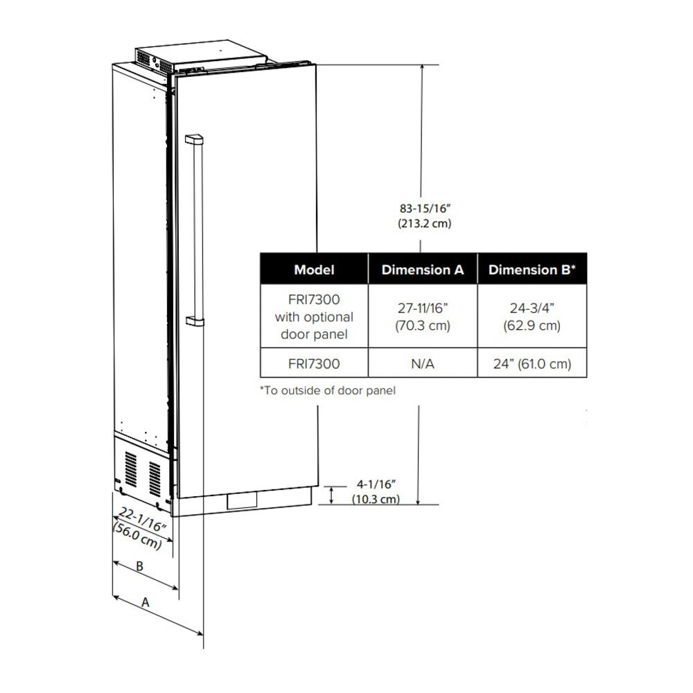 Viking 7 Series 30 inch Custom Panel Fully Integrated All Refrigerator with 16.4 cu. ft. Capacity - FRI7300W*