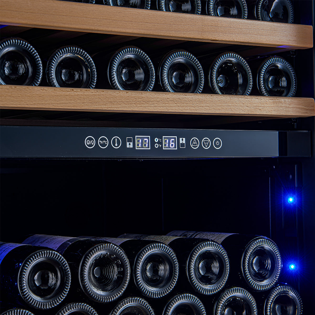 Avellina 48" Triple Zone Wine & Beverage Cooler – 31.8 cu.ft, 427 Cans & 94 Bottles, Blue LED Lighting