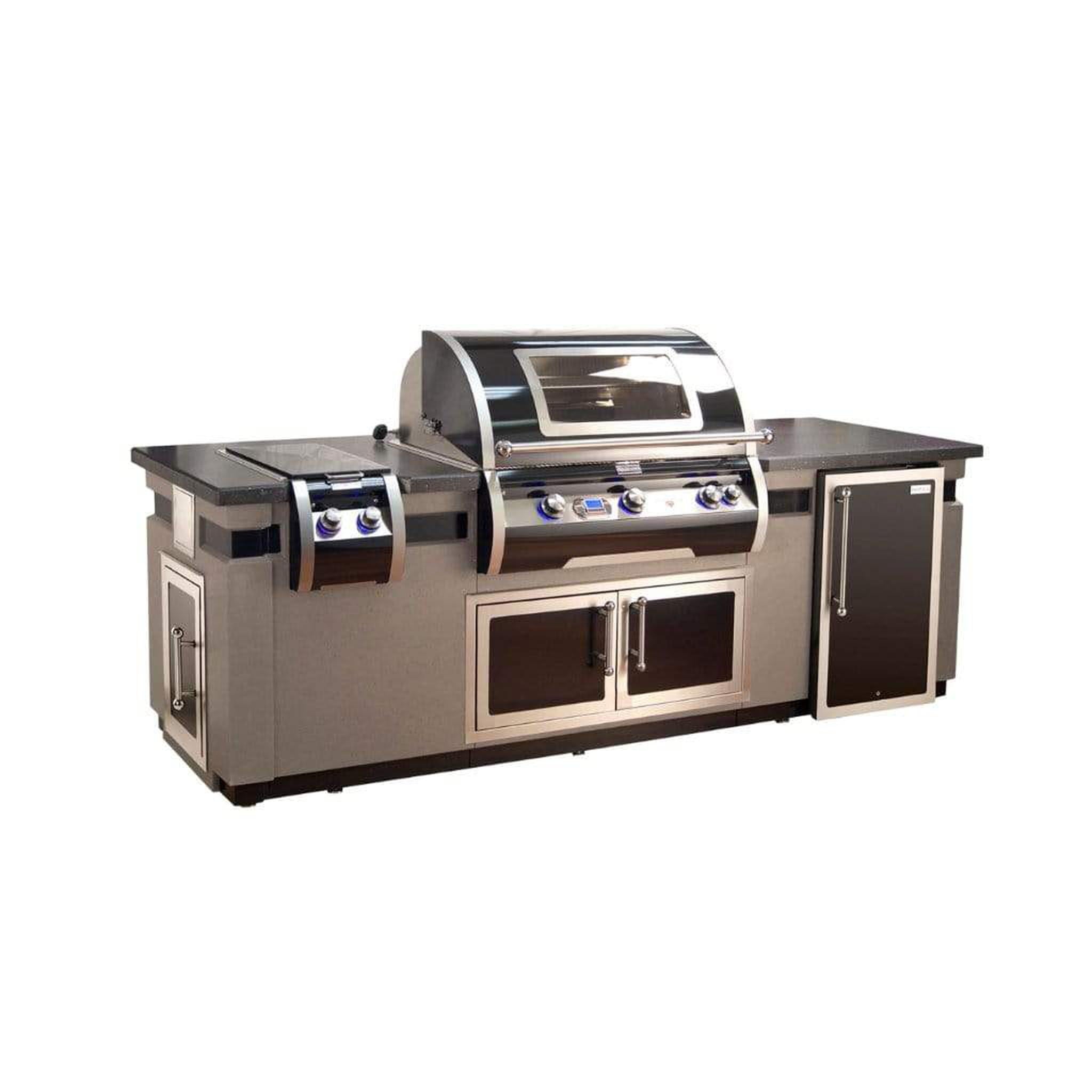 Fire Magic 108" Black Diamond Pre-Fab GFRC Island w/ Polished Black Lava Counter