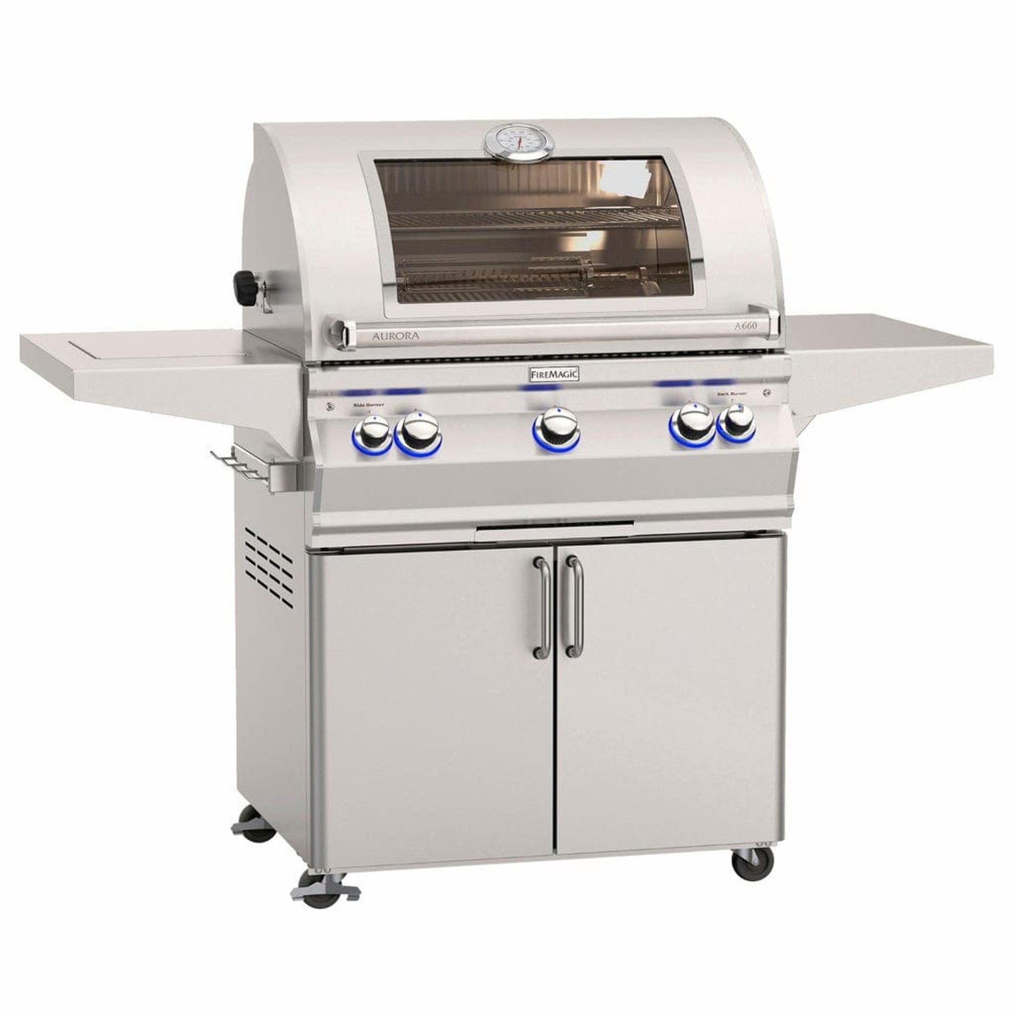 Fire Magic 30" 3-Burner Aurora A660s Gas Grill w/ Single Side Burner & Analog Thermometer