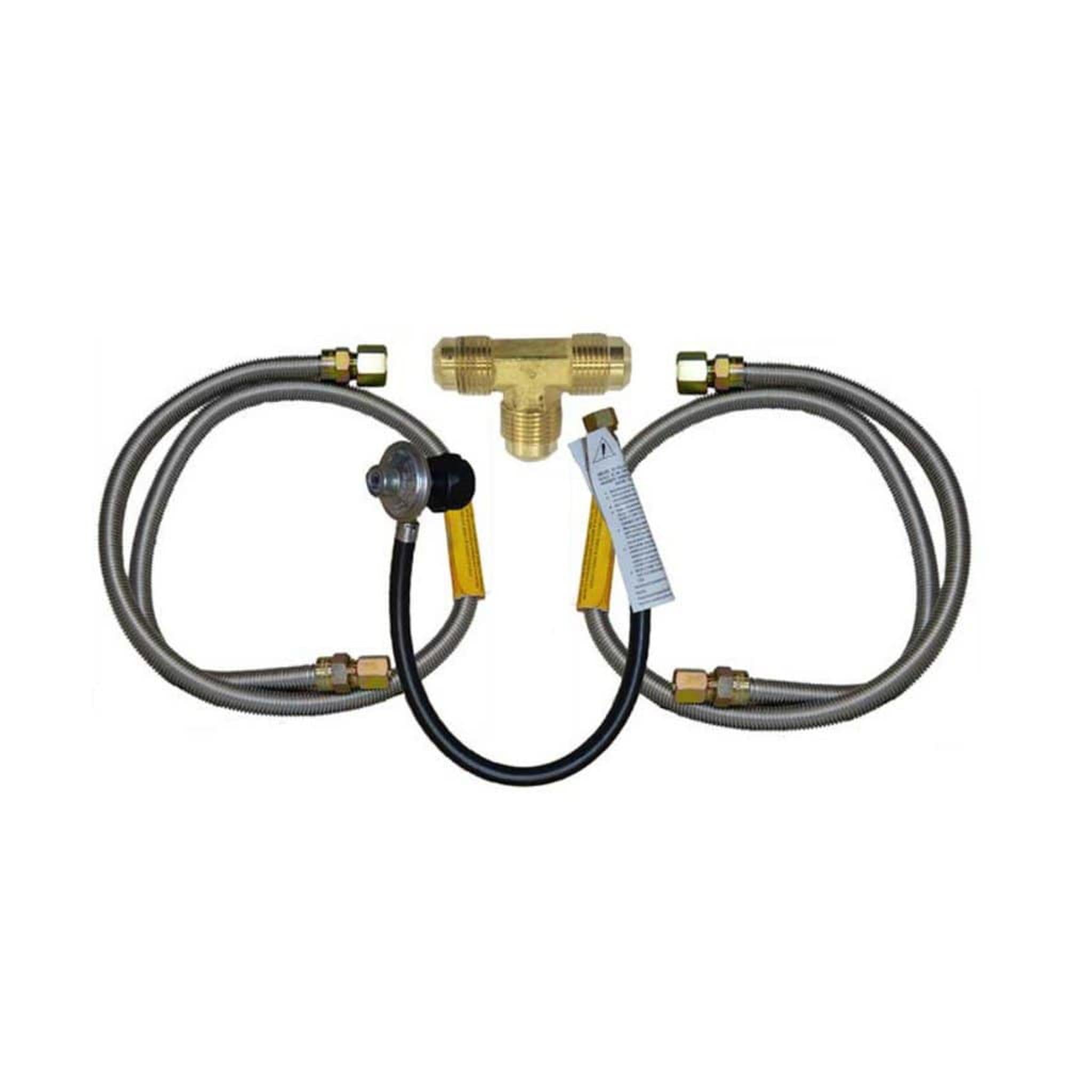 Fire Magic 3023 Built-In Propane Gas Grill and Side Burner Connector Package