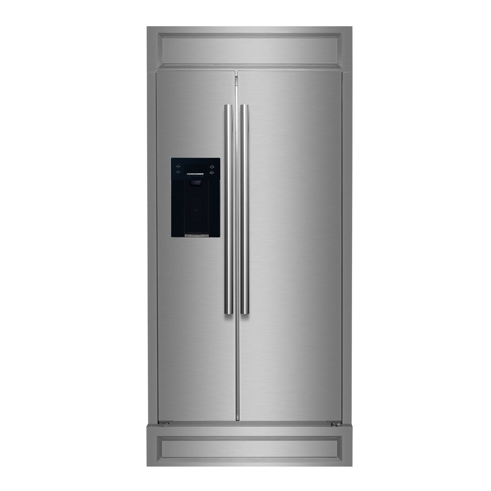 Forno Salerno 40-Inch Built-In Stainless Steel Refrigerator, 20 cu.ft, Modern Decorative Grill