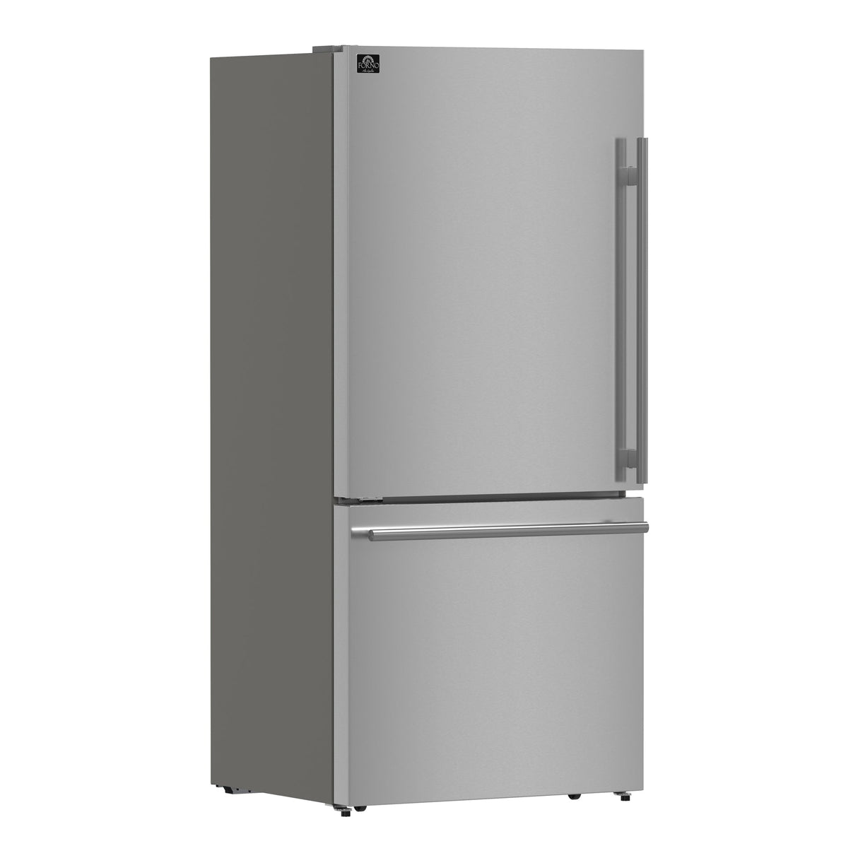 Forno Milano Espresso 31-Inch Stainless Steel Bottom Freezer Refrigerator, 17.2 cu.ft., Built-In Ice Maker