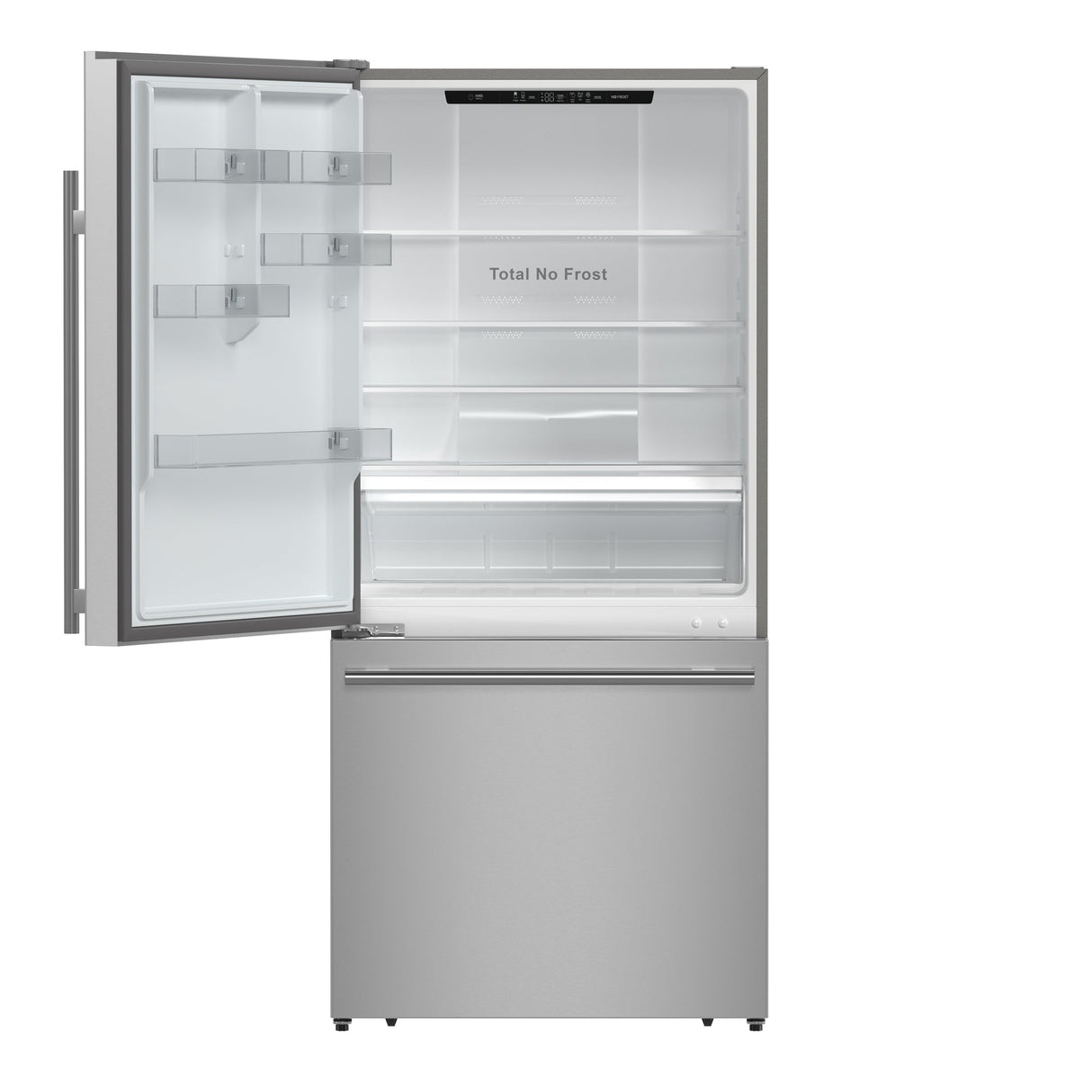 Forno Milano Espresso 31-Inch Stainless Steel Bottom Freezer Refrigerator, 17.2 cu.ft., Built-In Ice Maker