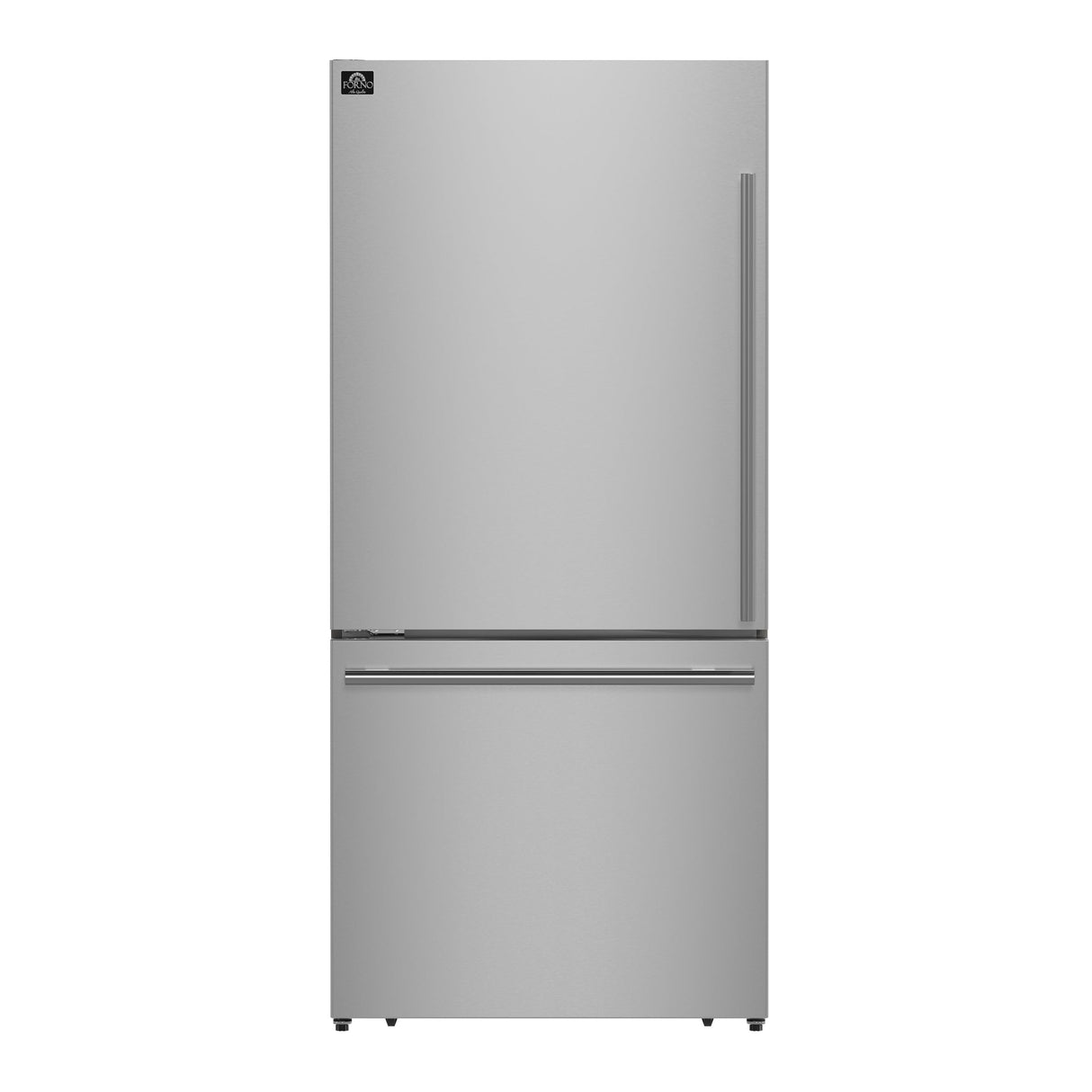 Forno Milano Espresso 31-Inch Stainless Steel Bottom Freezer Refrigerator, 17.2 cu.ft., Built-In Ice Maker