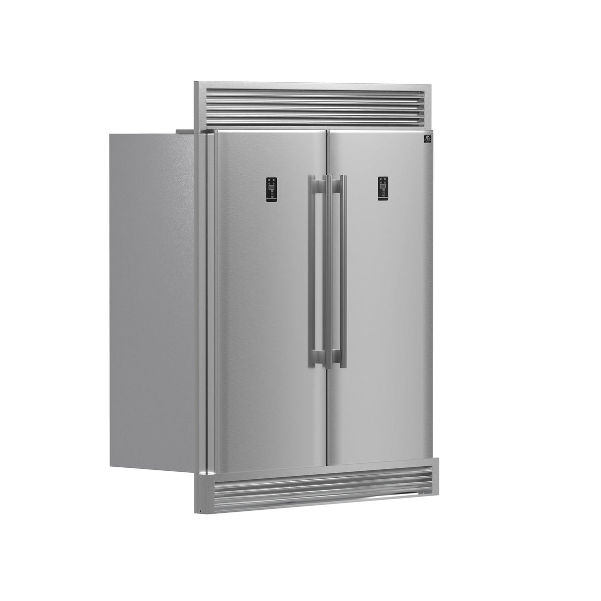 Forno Rizzuto 56-Inch Convertible Refrigerator/Freezer Set, 27.6 cu.ft Total Capacity, Decorative Grill