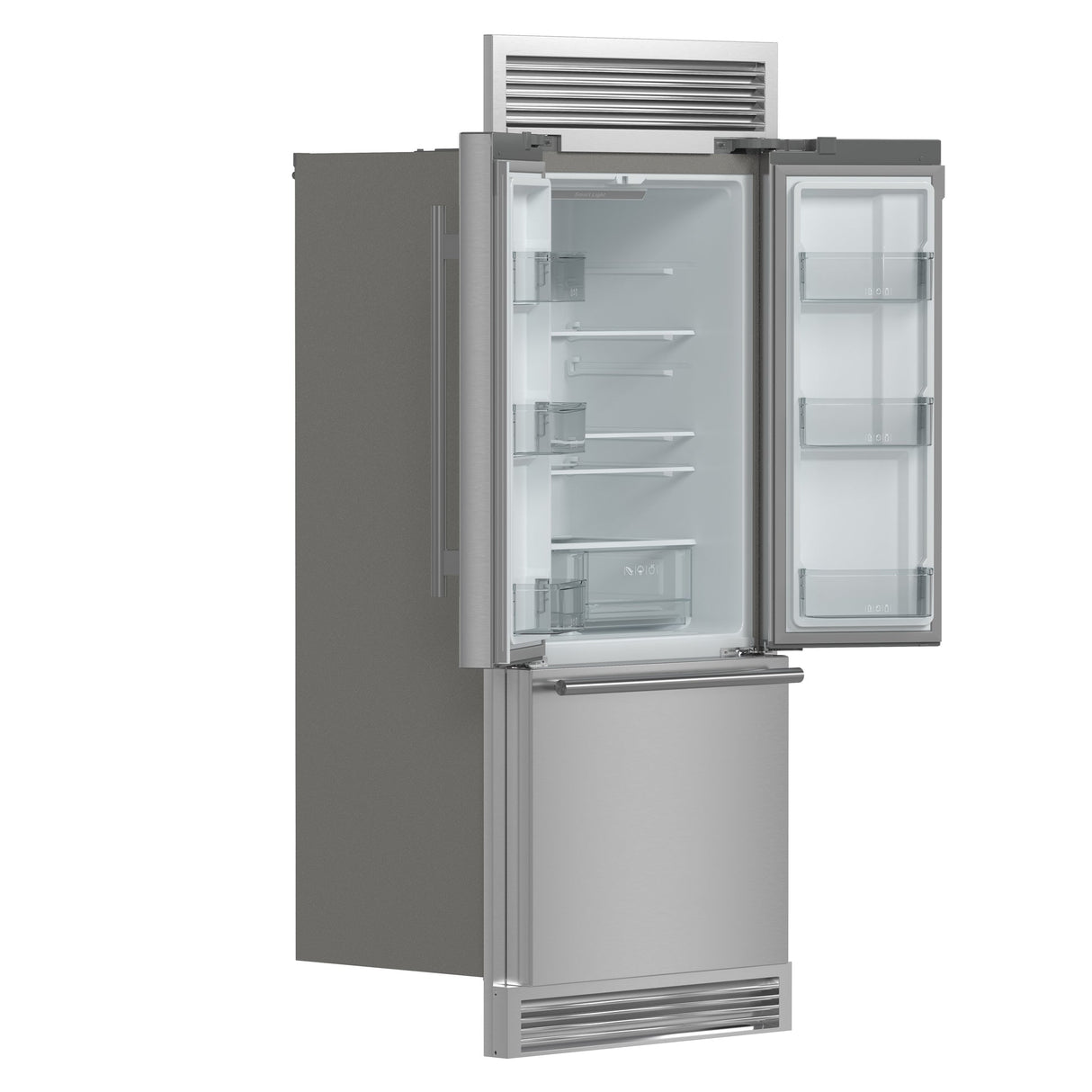 Forno Gallipoli 30" French Door Refrigerator – 17.5 cu.ft, Decorative Grill, Stainless Steel & No Frost Technology