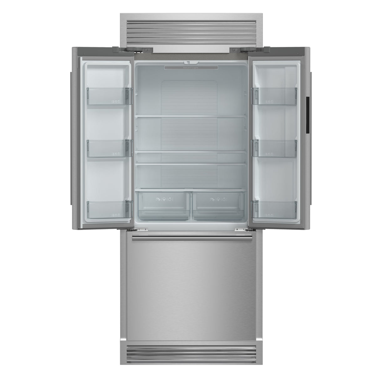 Forno Gallipoli 30" French Door Refrigerator – 17.5 cu.ft, Decorative Grill, Stainless Steel & No Frost Technology