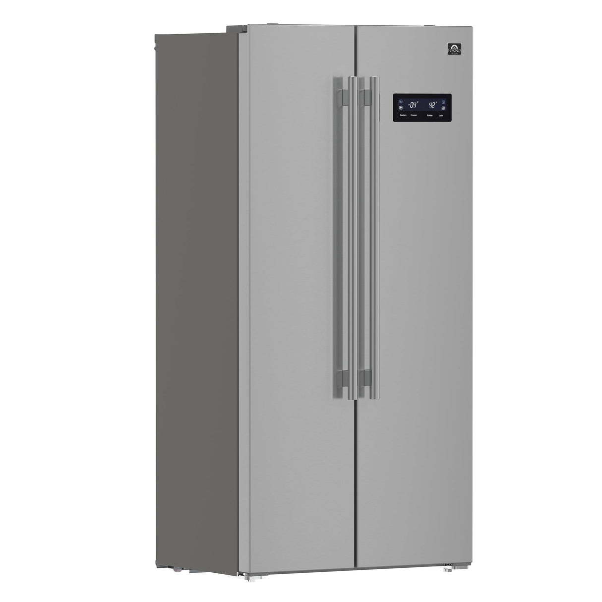 Forno Salerno 33-Inch Side-by-Side Stainless Steel Refrigerator, 15.6 cu.ft