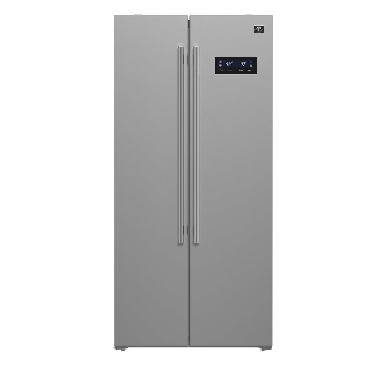 Forno Salerno 33-Inch Side-by-Side Stainless Steel Refrigerator, 15.6 cu.ft