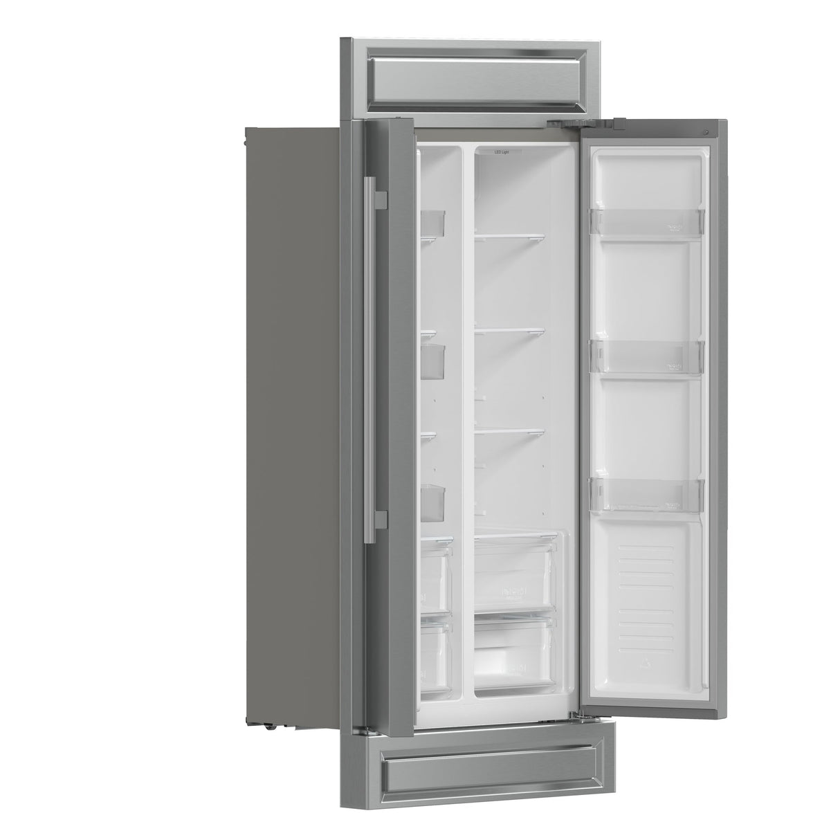 Forno Salerno 37-Inch Built-In Stainless Steel Refrigerator, 15.6 cu.ft, Modern Decorative Grill