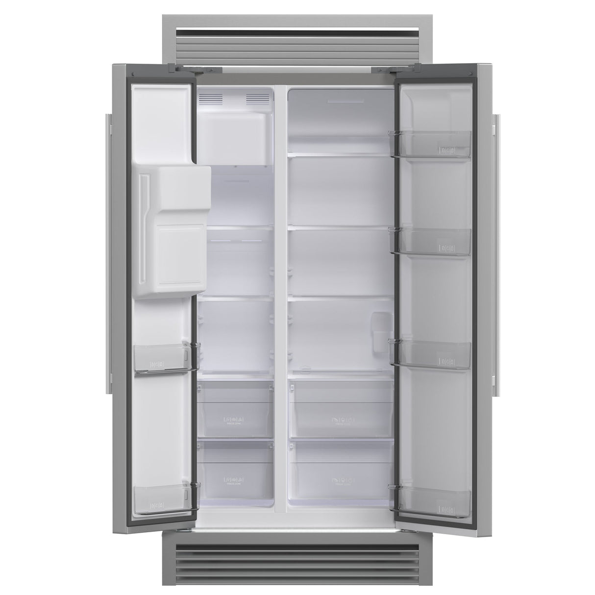 Forno Salerno 40-Inch Built-In Stainless Steel Refrigerator, 20 cu.ft, Decorative Grill