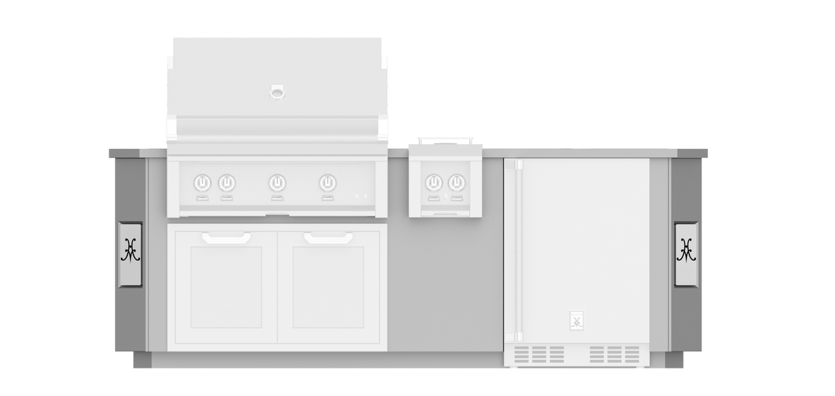 Hestan 8"Foot, With Grill, Outdoor Living Suite with Side Burner ( SS Countertop) - GESS08