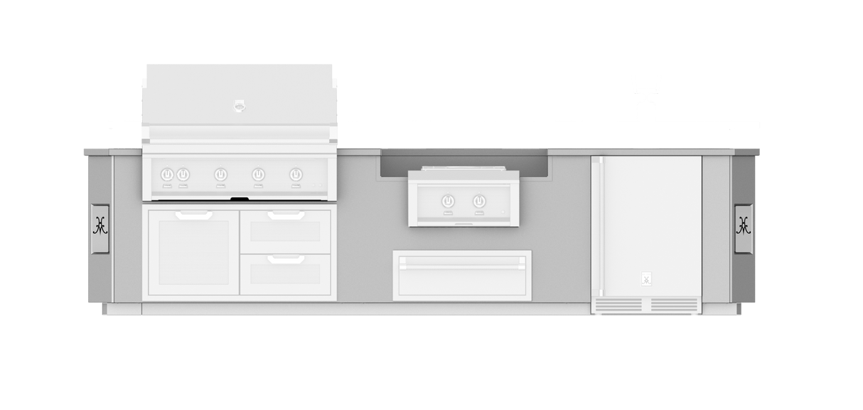Hestan 12"Foot, With Grill, Outdoor Living Suite with Power Burner (SS Countertop) - GESSP12