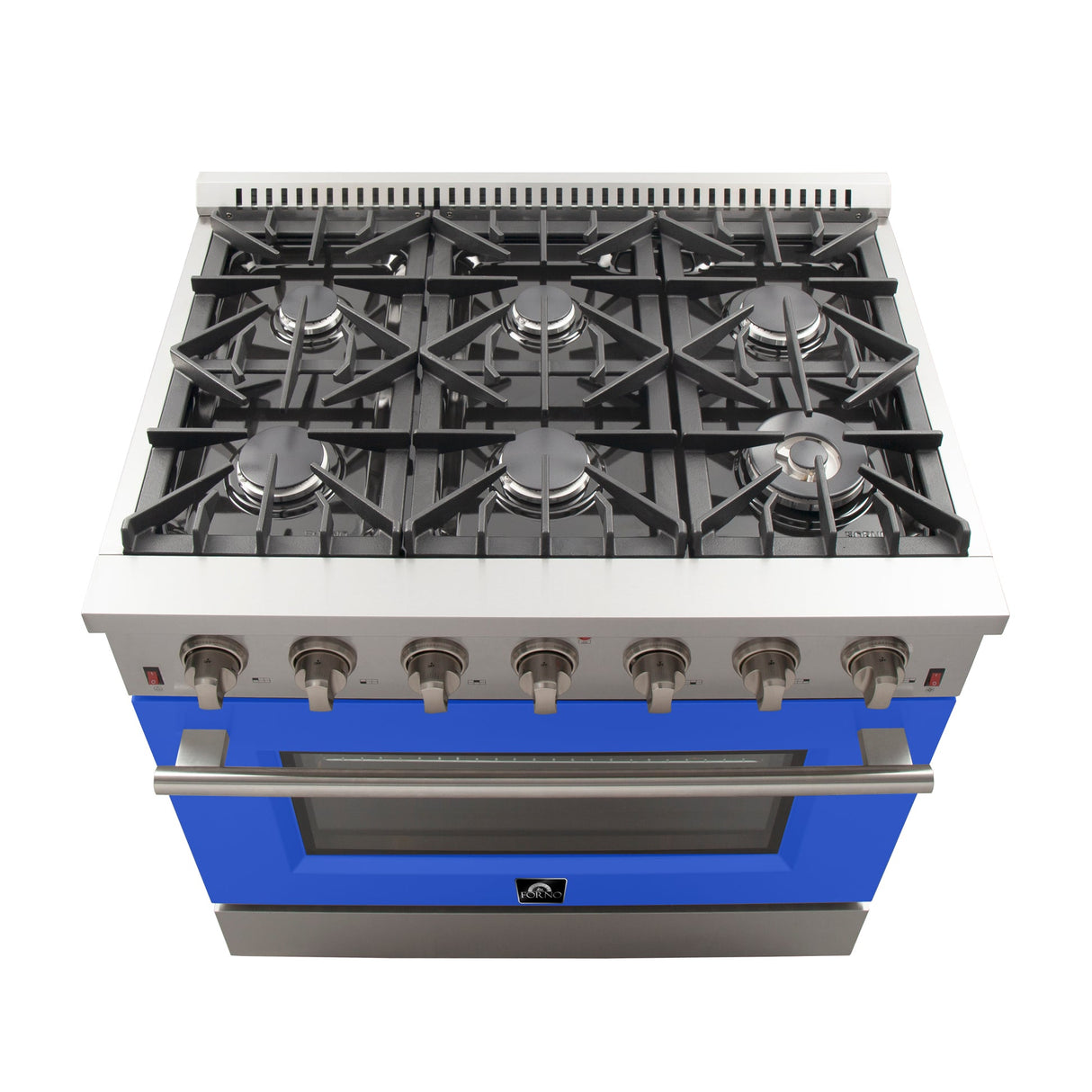 Forno Galiano 36-Inch Freestanding Gas Range with 6 Burners & Color Door