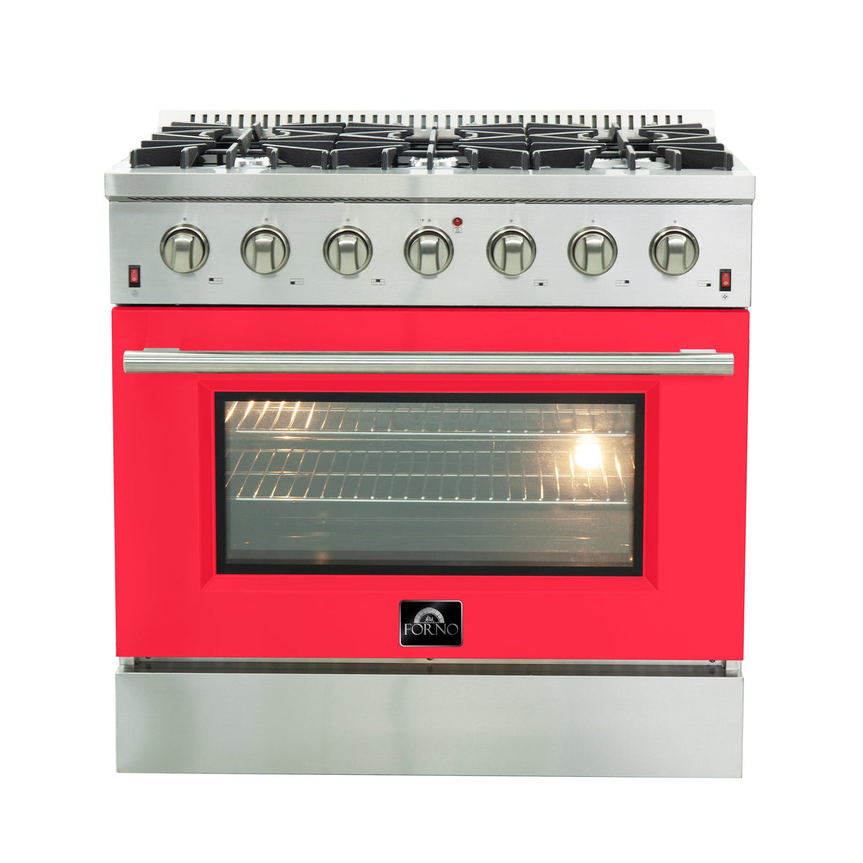 Forno Galiano 36-Inch Freestanding Gas Range with 6 Burners & Color Door