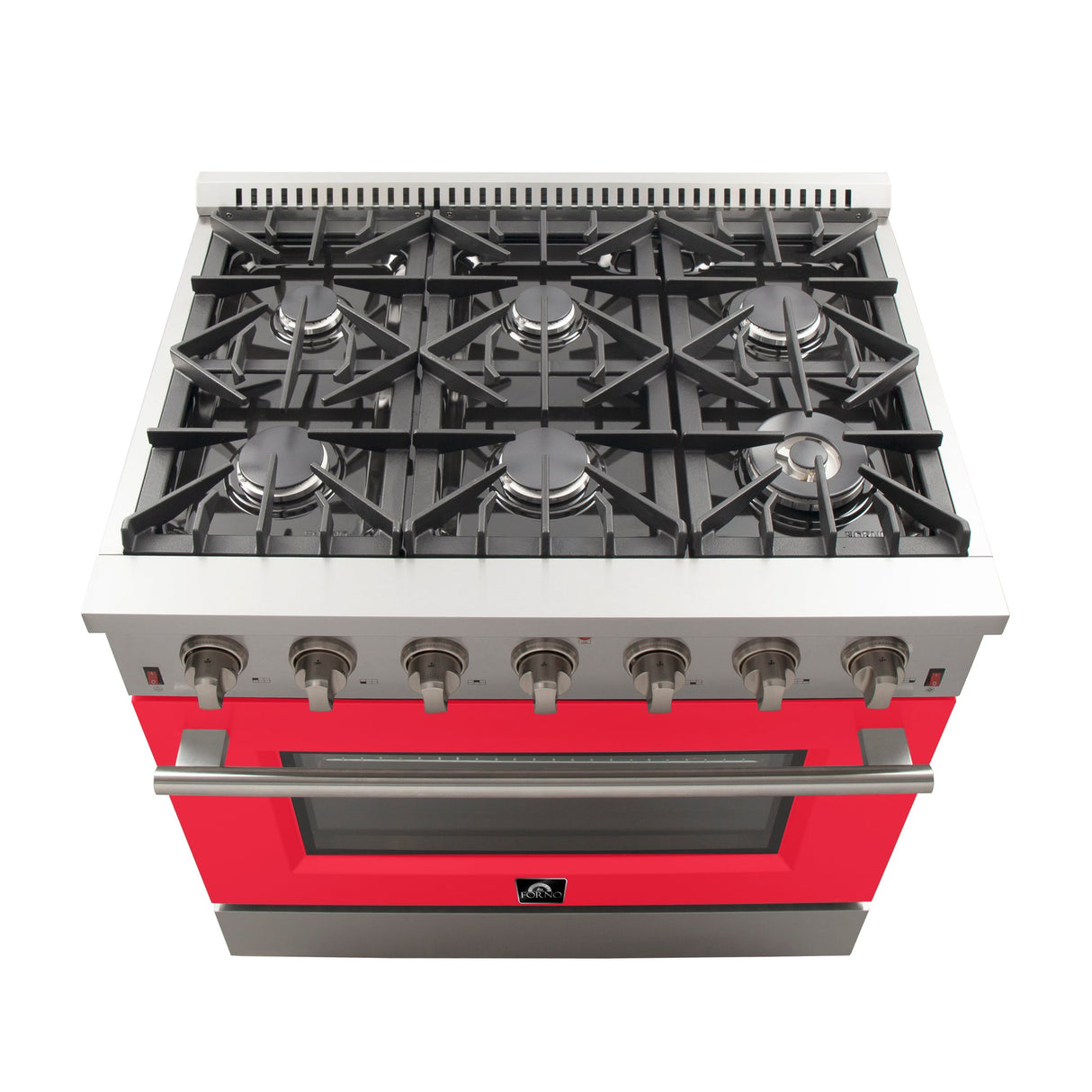 Forno Galiano 36-Inch Freestanding Gas Range with 6 Burners & Color Door