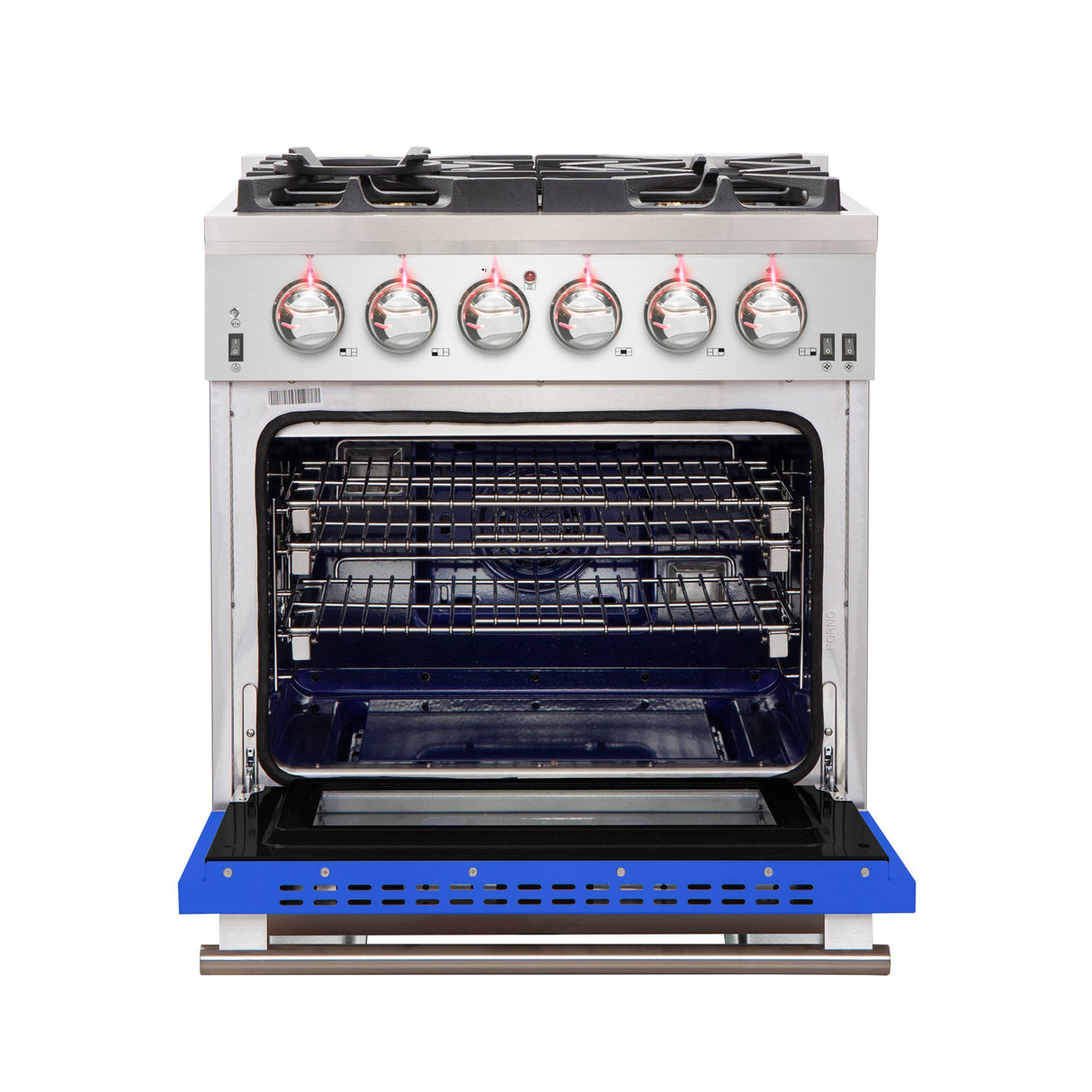 Forno Capriasca 30-Inch Freestanding Gas Range with 4 Burners & Color Door