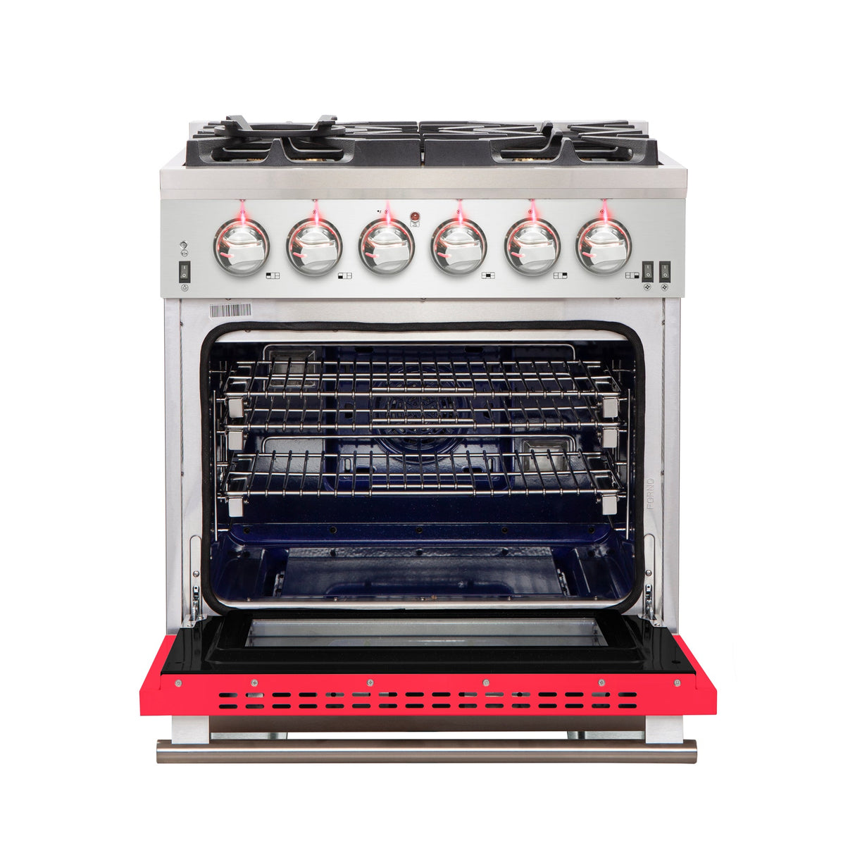 Forno Capriasca 30-Inch Freestanding Gas Range with 4 Burners & Color Door
