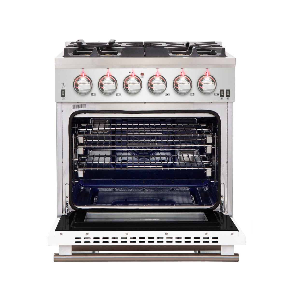 Forno Capriasca 30-Inch Freestanding Gas Range with 4 Burners & Color Door
