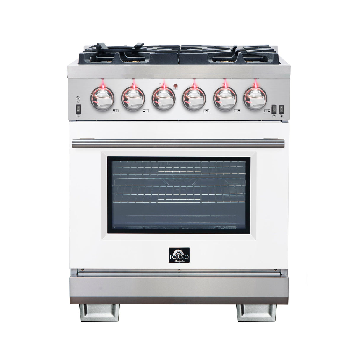 Forno Capriasca 30-Inch Freestanding Gas Range with 4 Burners & Color Door