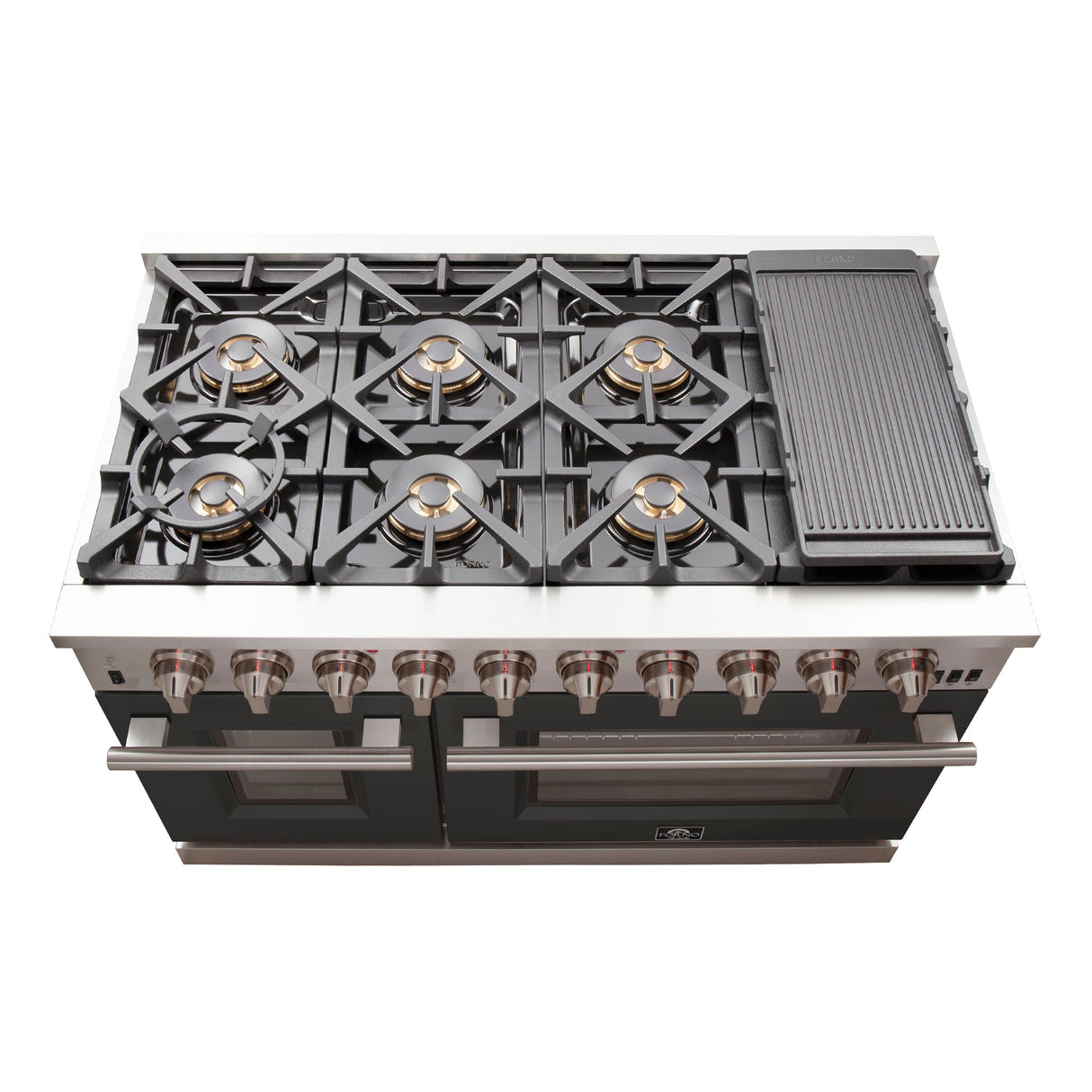 Forno Capriasca 48-inch Freestanding Gas Range with 8 Burners & Color Door