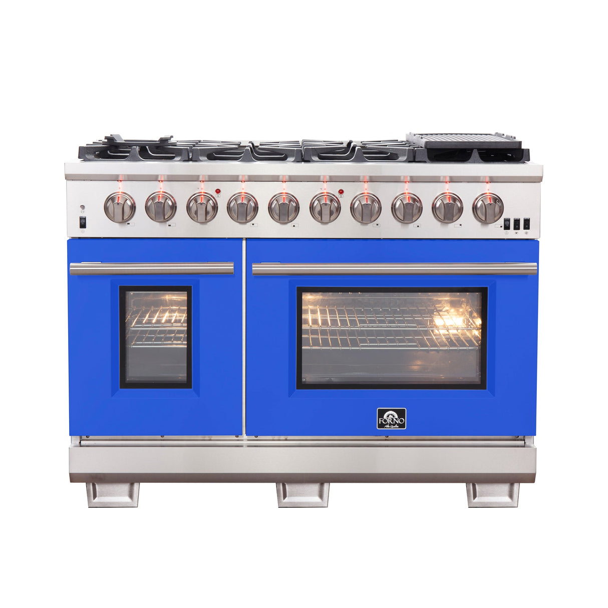 Forno Capriasca 48-inch Freestanding Gas Range with 8 Burners & Color Door