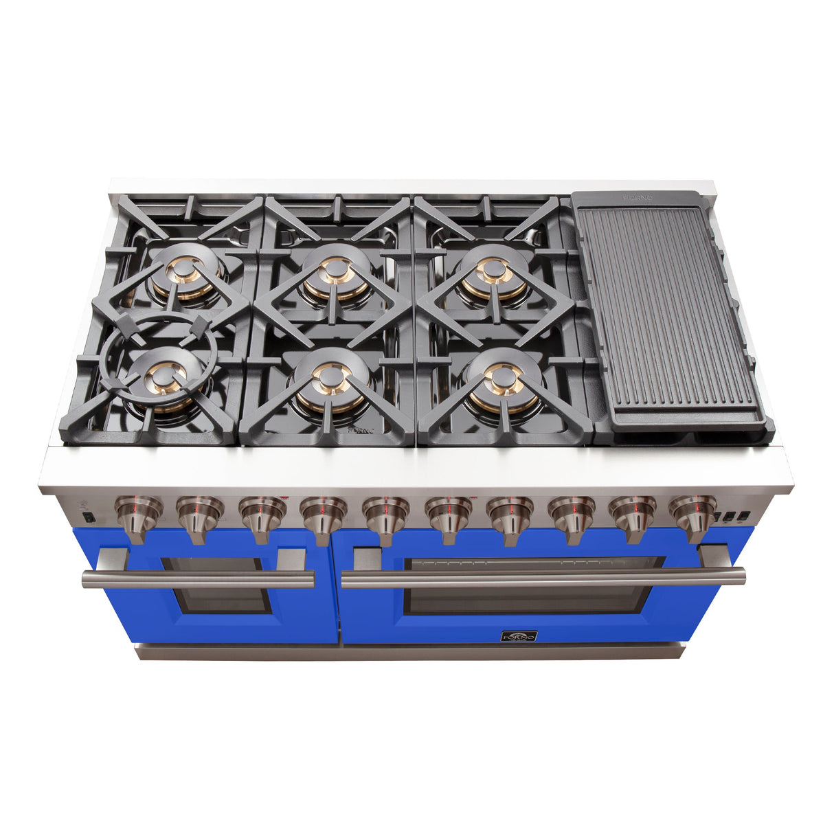 Forno Capriasca 48-inch Freestanding Gas Range with 8 Burners & Color Door