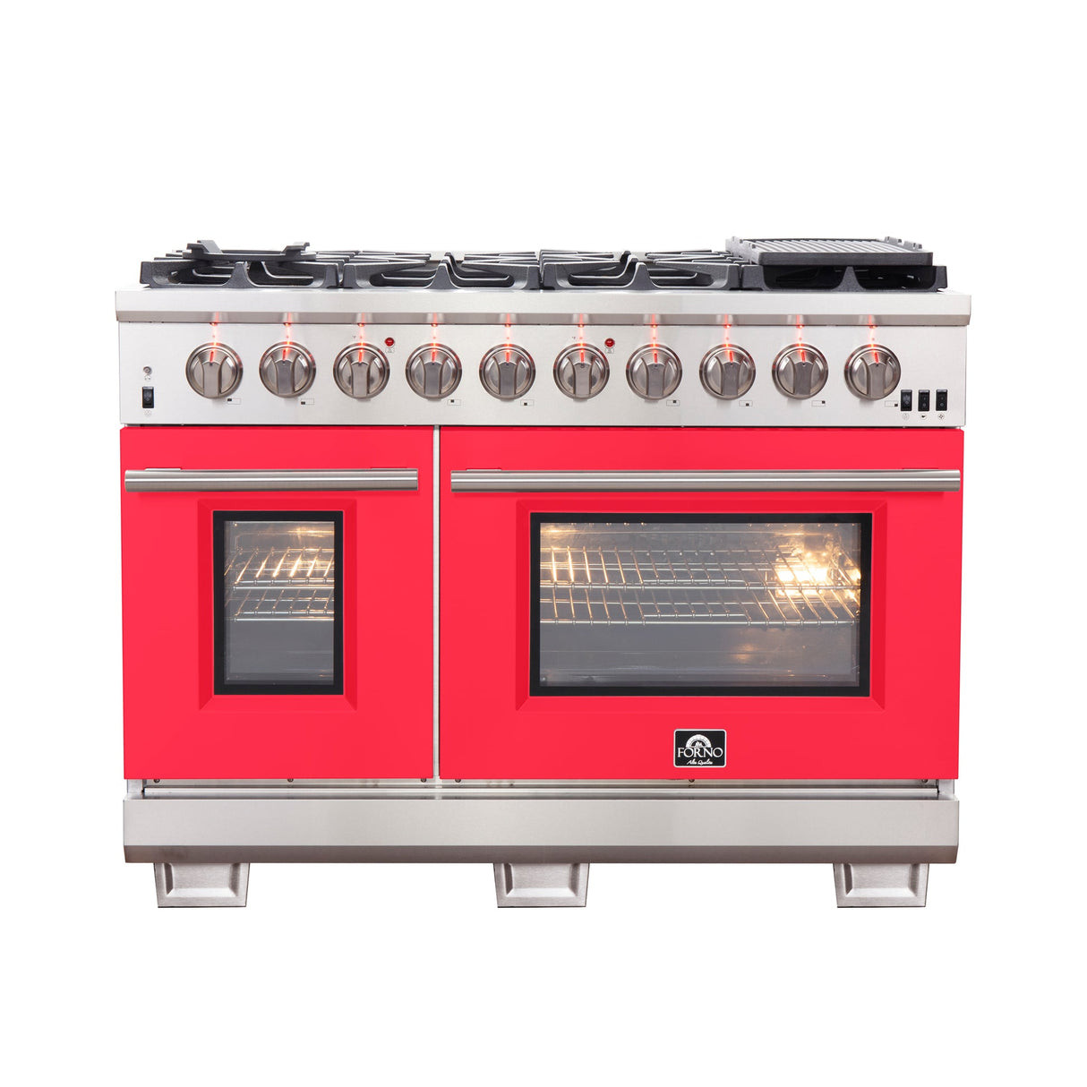 Forno Capriasca 48-inch Freestanding Gas Range with 8 Burners & Color Door