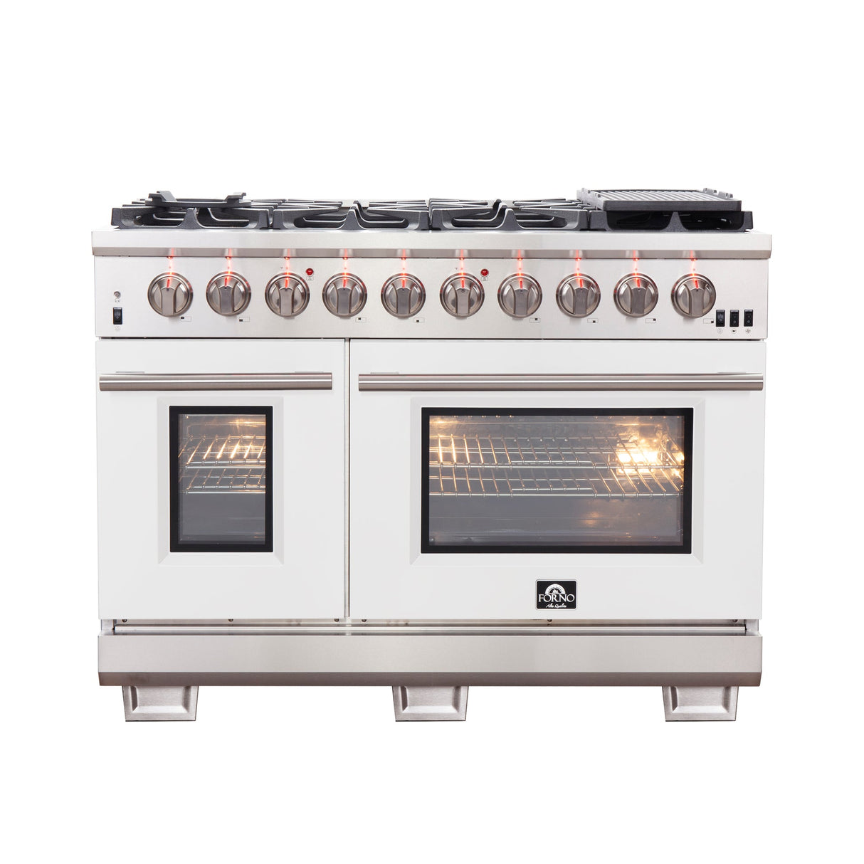 Forno Capriasca 48-inch Freestanding Gas Range with 8 Burners & Color Door
