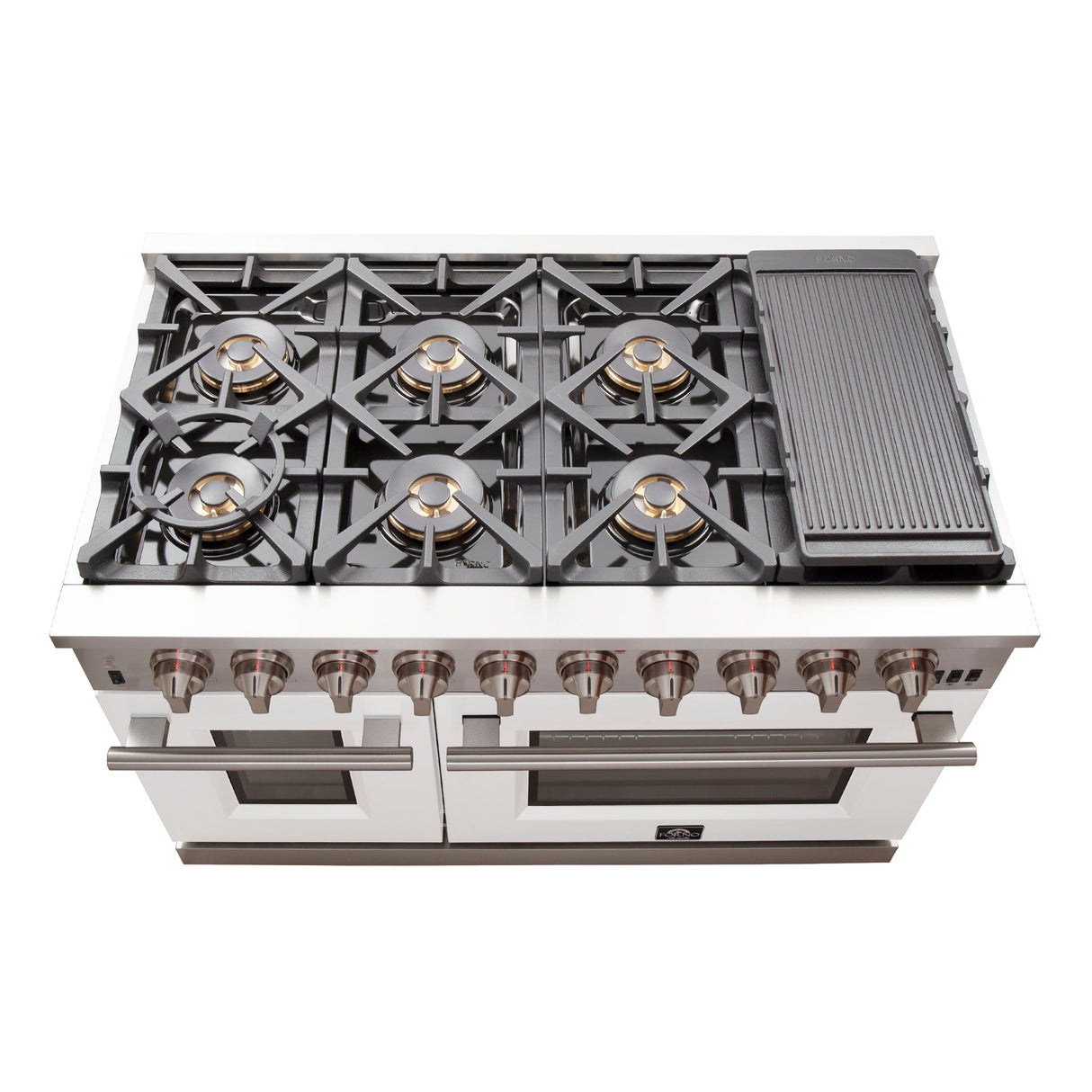 Forno Capriasca 48-inch Freestanding Gas Range with 8 Burners & Color Door