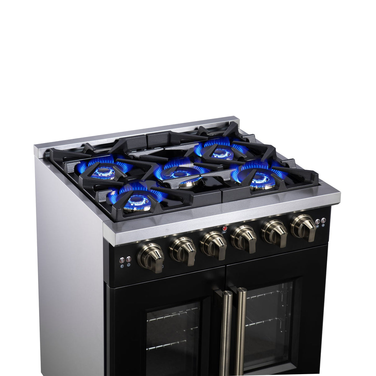 Forno Capriasca Freestanding French Door Gas Range, Convection Oven, Energy Efficient