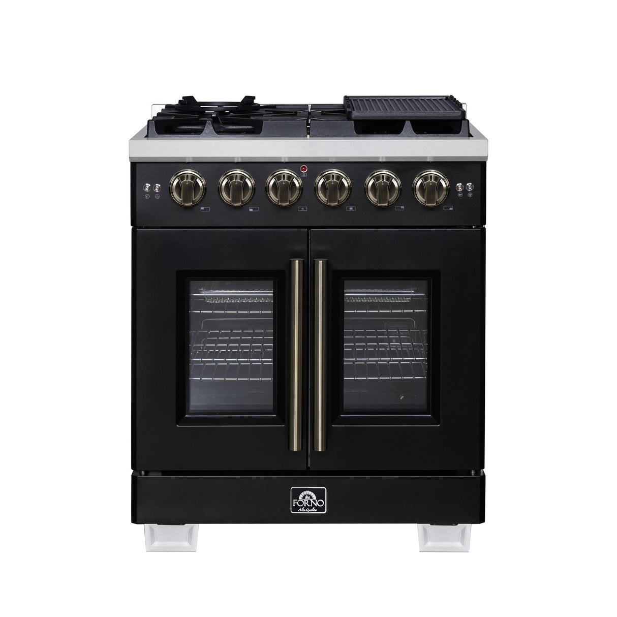 Forno Capriasca Freestanding French Door Gas Range, Convection Oven, Energy Efficient