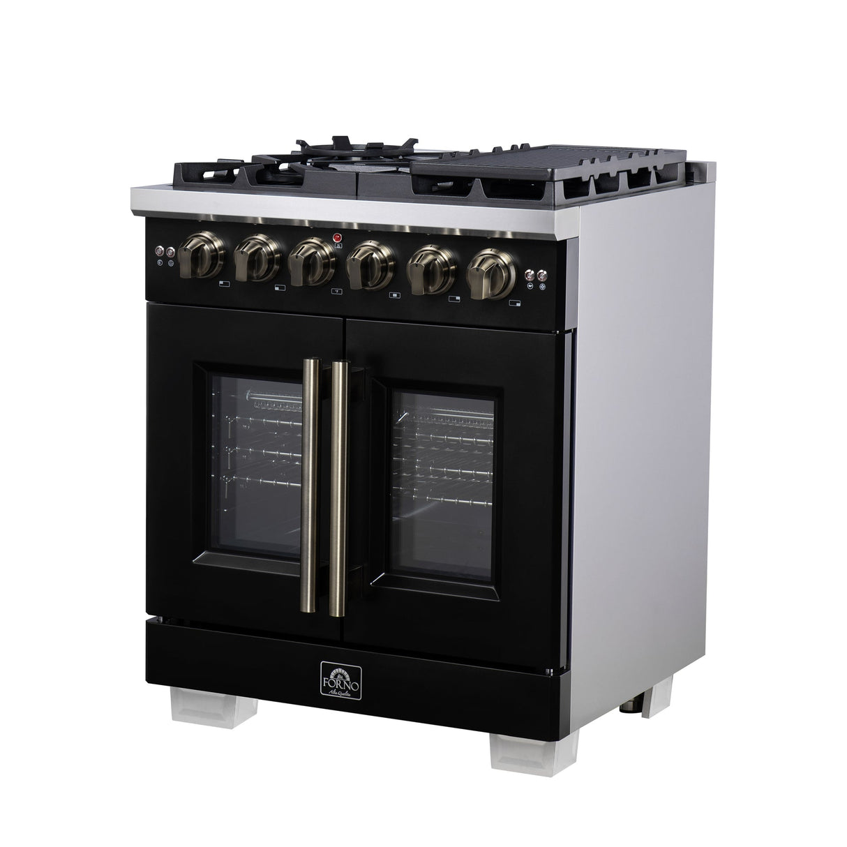 Forno Capriasca Freestanding French Door Gas Range, Convection Oven, Energy Efficient
