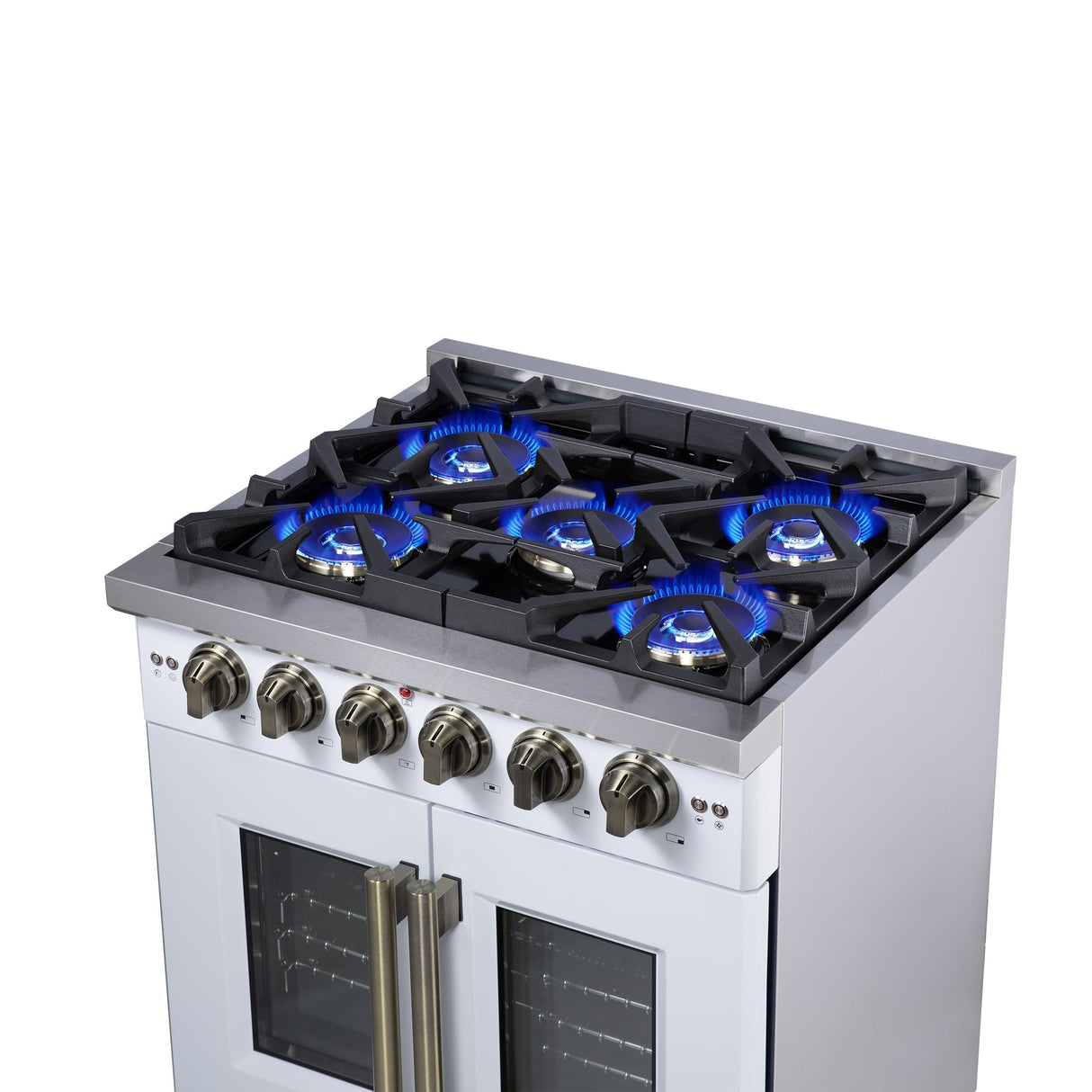 Forno Capriasca Freestanding French Door Gas Range, Convection Oven, Energy Efficient