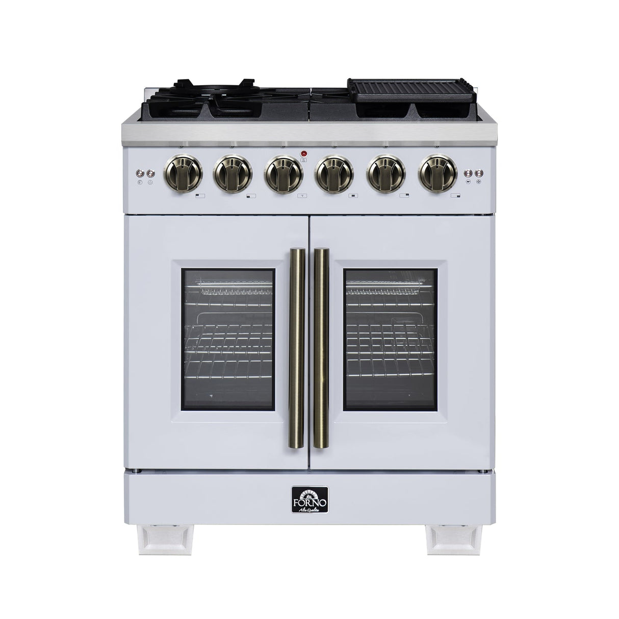 Forno Capriasca Freestanding French Door Gas Range, Convection Oven, Energy Efficient
