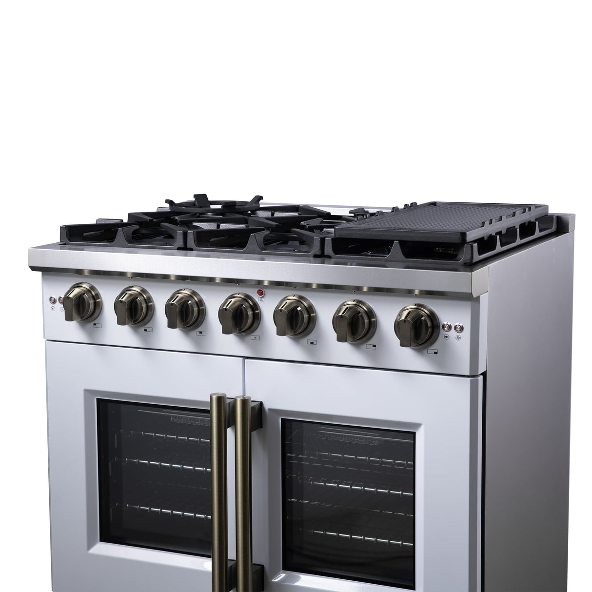Forno Capriasca Freestanding French Door Gas Range, Convection Oven, Energy Efficient