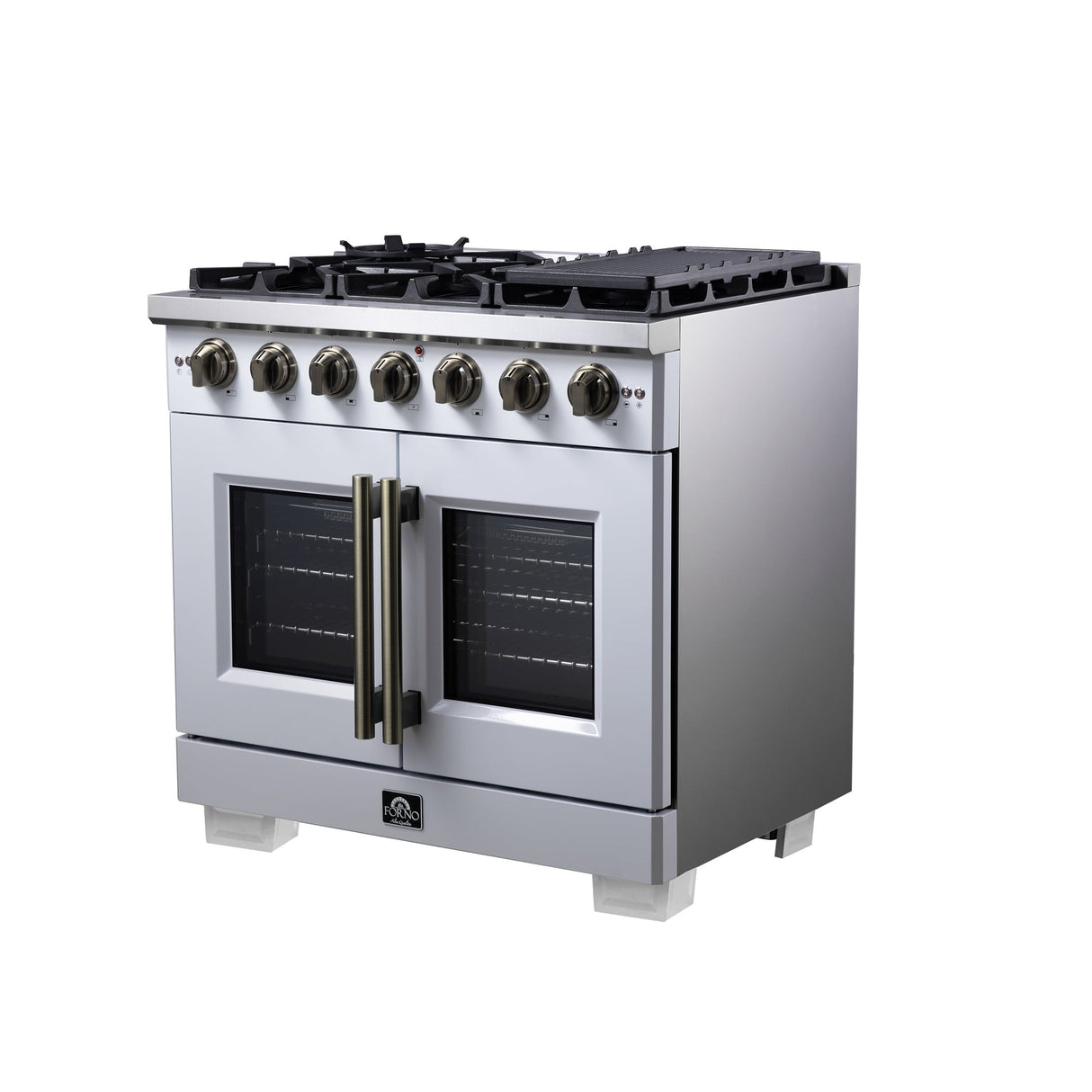 Forno Capriasca Freestanding French Door Gas Range, Convection Oven, Energy Efficient