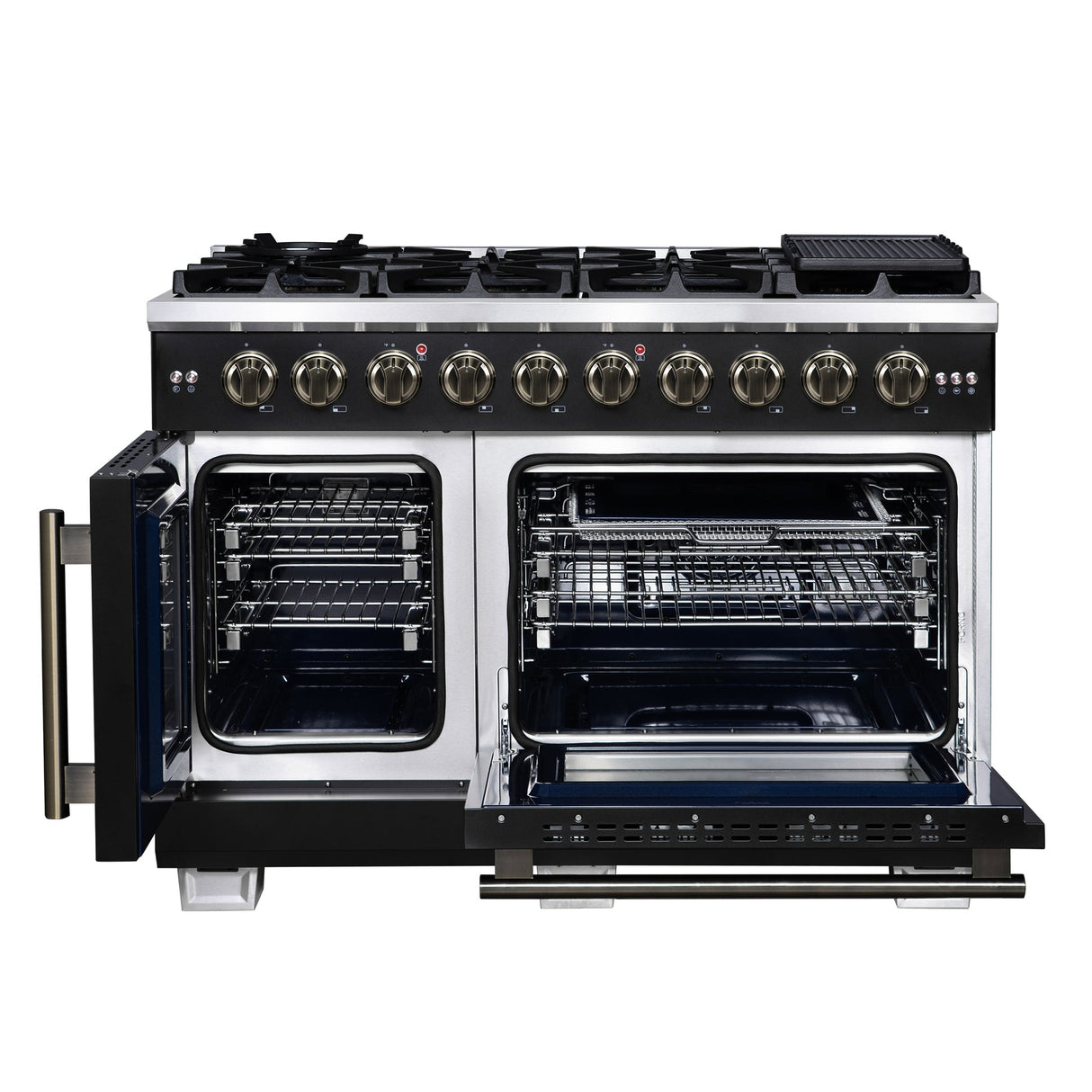 Forno Capriasca Freestanding French Door Gas Range, Convection Oven, Energy Efficient
