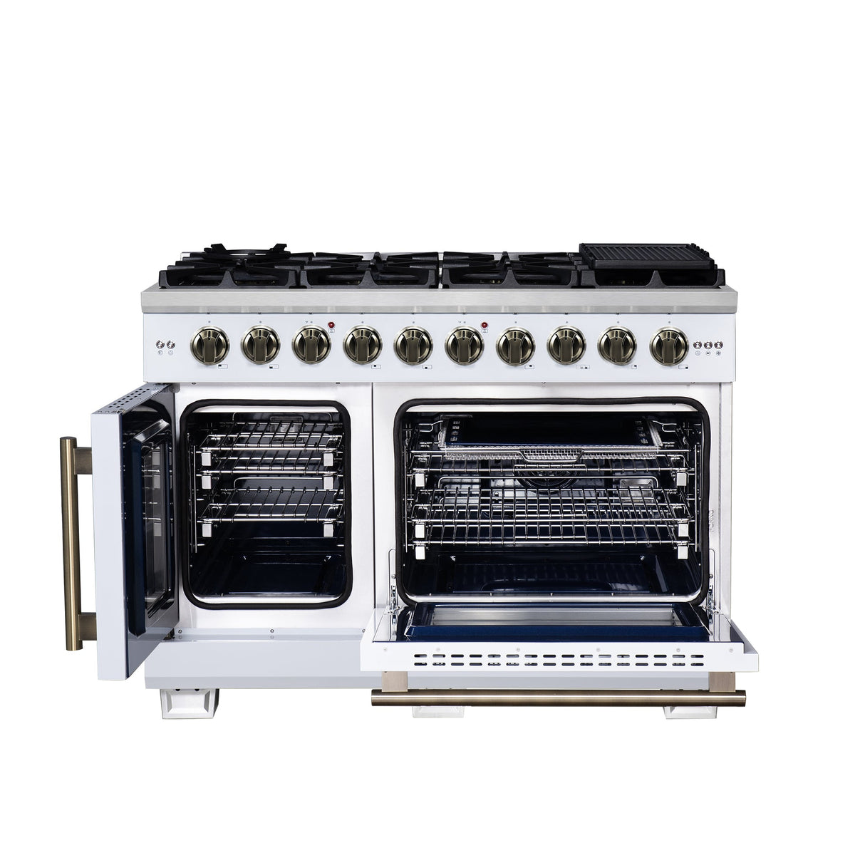 Forno Capriasca Freestanding French Door Gas Range, Convection Oven, Energy Efficient
