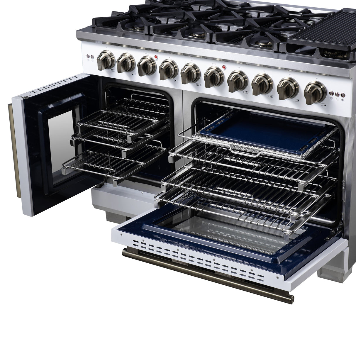 Forno Capriasca Freestanding French Door Gas Range, Convection Oven, Energy Efficient